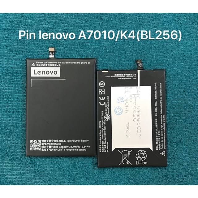 Pin lenovo A7010 / K4 zin theo máy, kí hiệu trên pin BL256