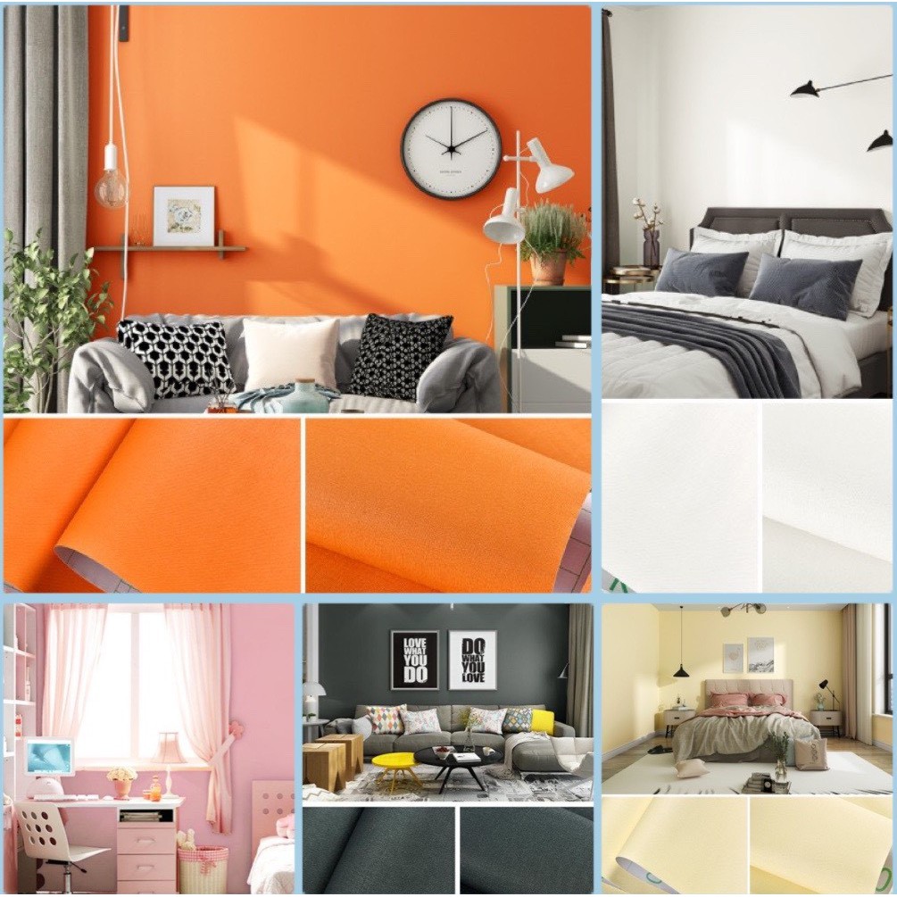 [Mã LIFEHLDEC giảm đơn ] 10m Giấy dán tường MÀU TRƠN nhiều mẫu thời thượng [GIÁ Sỉ ] - khổ rộng 45cm (có sẵn keo) | BigBuy360 - bigbuy360.vn