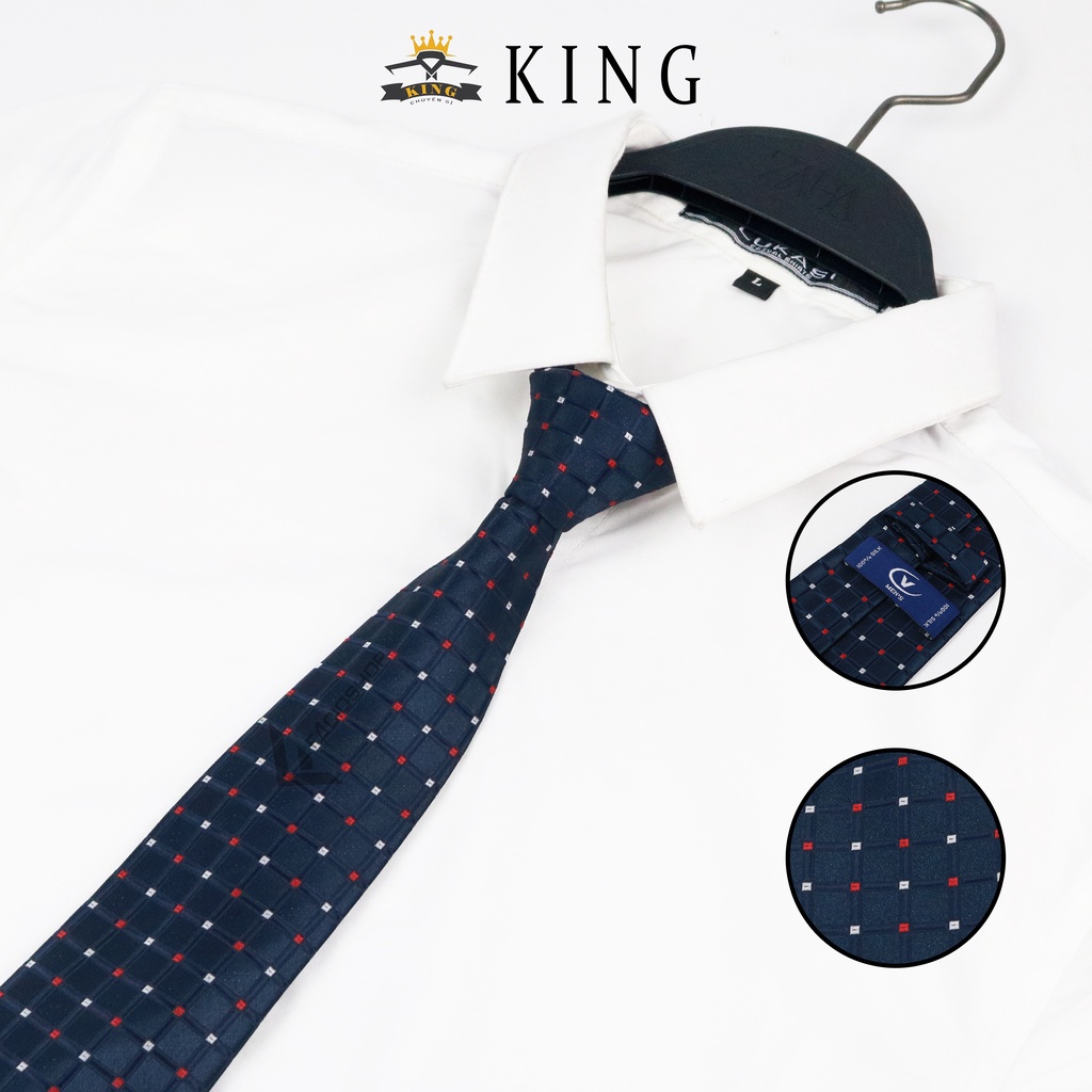Cà vạt nam KING caravat tự thắt cho công sở kiểu dáng lịch lãm style hàn quốc vải lụa cao cấp giá rẻ C13