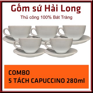 COMBO 5 Tách cà phê capuccino 280 ml gốm sứ Bát Tràng