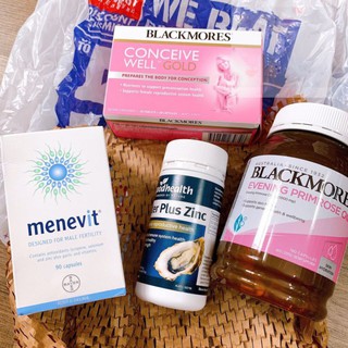 Bổ Trứng BLACKMORES CONCEIVE WELL GOLD Úc Tăng Khả Năng Thụ Thai - Menevit, Tinh Chất Hàu Úc Tăng Cường Sinh Lý Đàn Ông