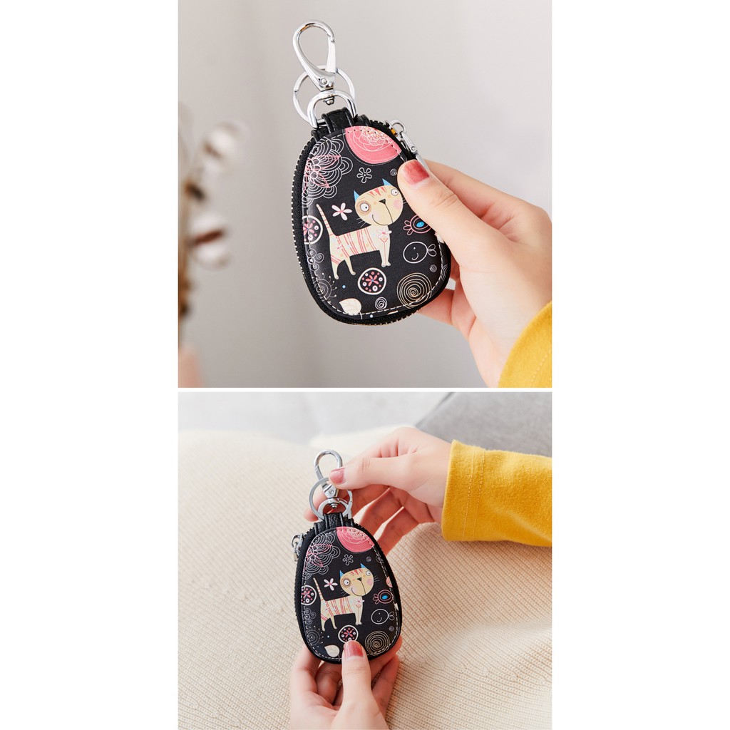 Túi móc chìa khoá xe hơi có khoá kéo in hoạ tiết graffiti dễ thương xinh xắn | BigBuy360 - bigbuy360.vn