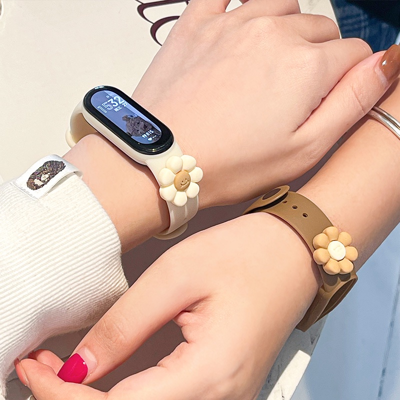 Dây đeo đồng hồ thông minh silicone thiết kế hoạt hình đáng yêu cho Xiaomi Mi Band 3/ 4/ 5/ 6