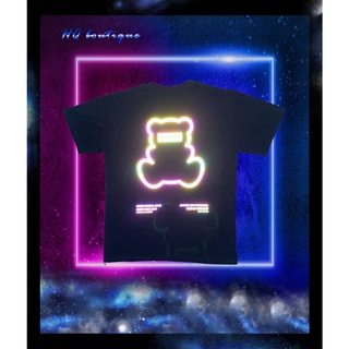 Áo Thun Tay Lỡ Unisex Nelly Gấu Dạ Quang Cotton 100% Thun Co Giãn 4 Chiều