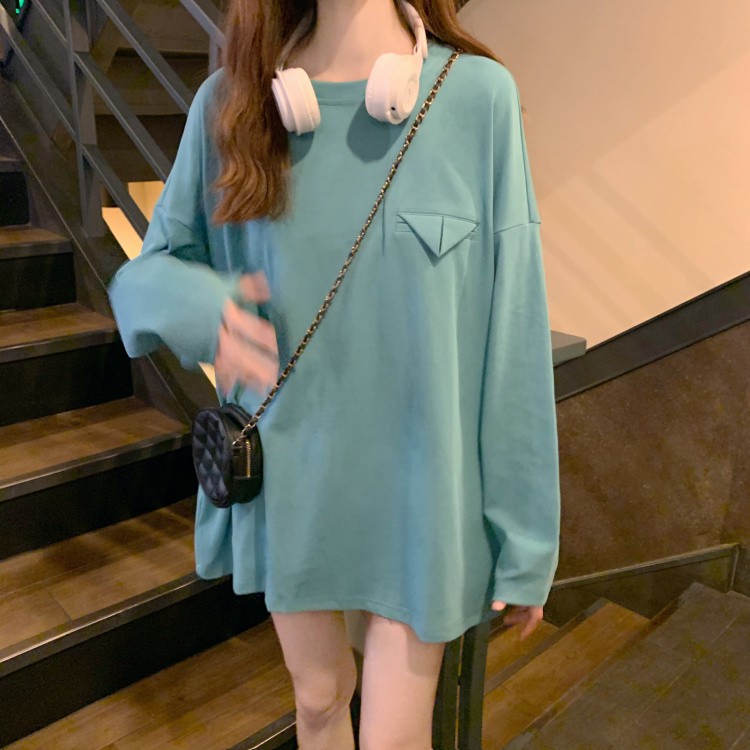 Áo Thun Tay Dài Cổ Tròn Dáng Rộng Thời Trang Cho Nữ | BigBuy360 - bigbuy360.vn