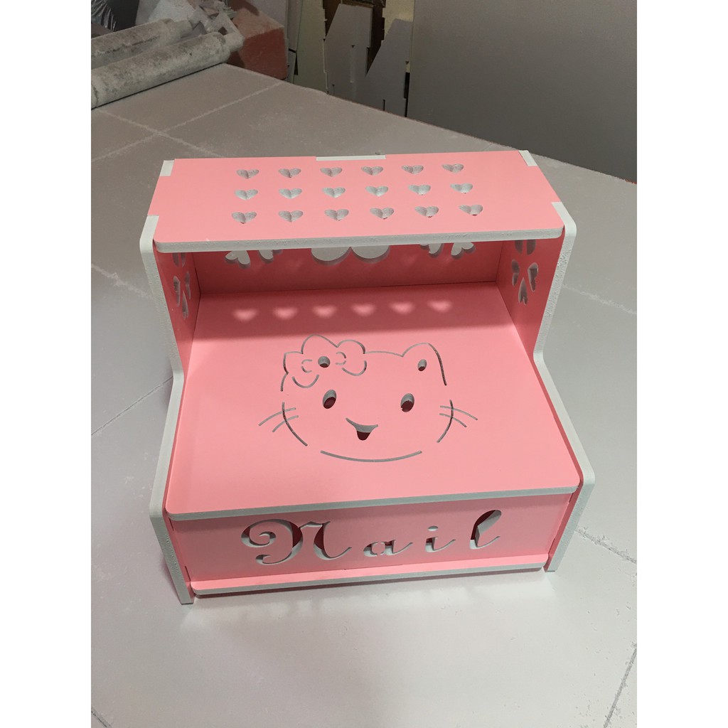 Kệ để chân Nail màu hồng hình Hello Kitty 2 tự tháo lắp đa năng