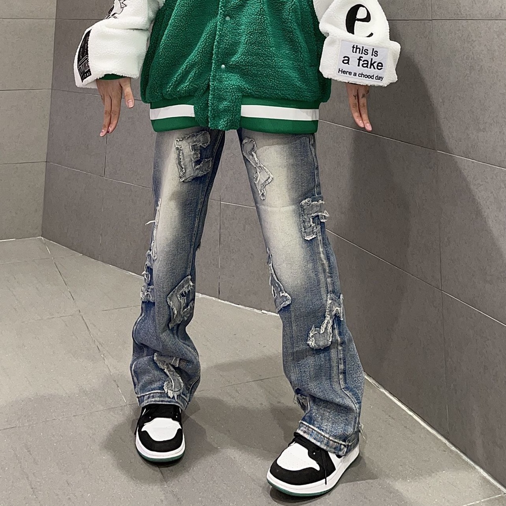 ◕✁❏Quần Jeans Dài Ống Rộng Thời Trang Dành Cho Nữ