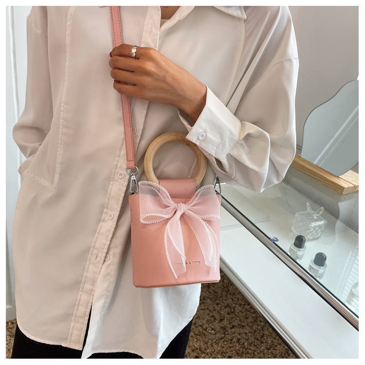 Túi xô đeo vai IELGY cầm tay đính nơ thời trang cho nữ