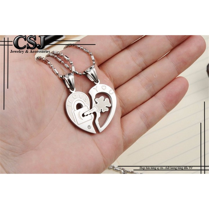 DÂY CHUYỀN CẶP INOX TRÁI TIM I LOVE YOU MC118 - siêu đẹpchuẩn thời trang