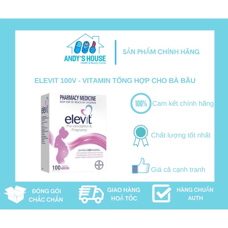 Elevit 100v - Vitamin Tổng Hợp Cho Bà Bầu