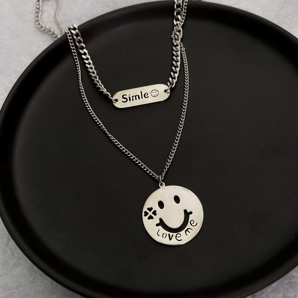 Vòng cổ nhiều lớp phối mặt hình mặt cười thời trang