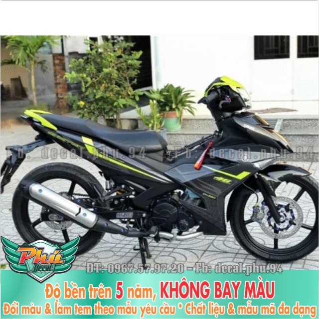 Tem rời Exciter 150 Xám đen chỉ xanh -1