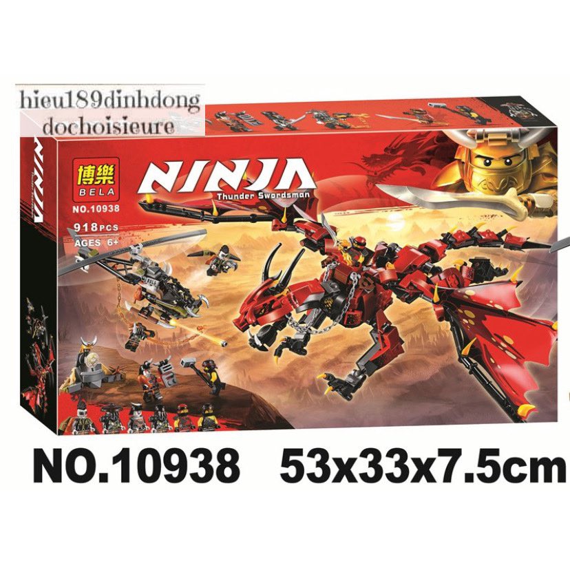 Lắp ráp xếp hình NOT Lego Ninjago Movie 70653 Bela 10938 : Rồng Chúa Firstbourne 918 mảnh