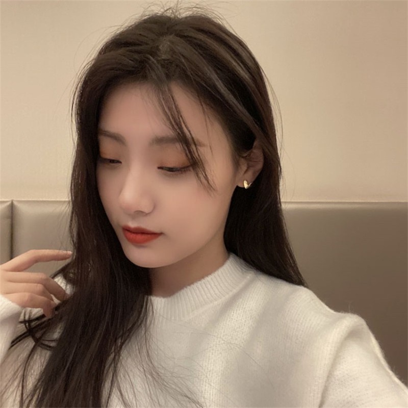 Bông Tai Bạc 925 Hình Trái Tim Nhỏ Đơn Giản Cá Tính C332