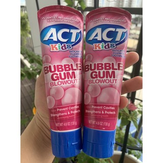Kem đánh răng trẻ em Act Kids Bubble Gum Blowout toothpaste 130g - USA