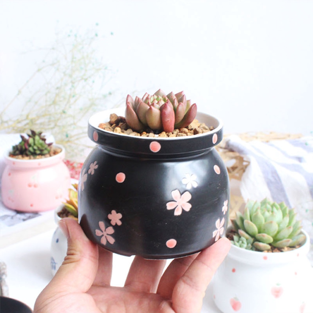 Chậu Hoa Bằng Gốm Màu Sáng Dễ Thương Trang Trí Nhà Cửa