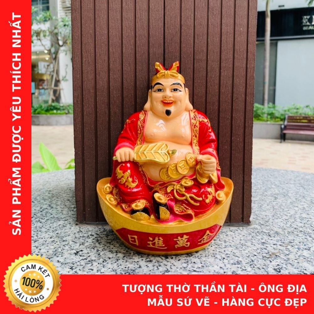 Tượng Thờ Ông Địa Thần Tài - Mẫu Sứ Vẽ - Hàng Cực Đẹp - Cửa Hàng Vàng Mã Chú Sa Di Hoan Hỉ