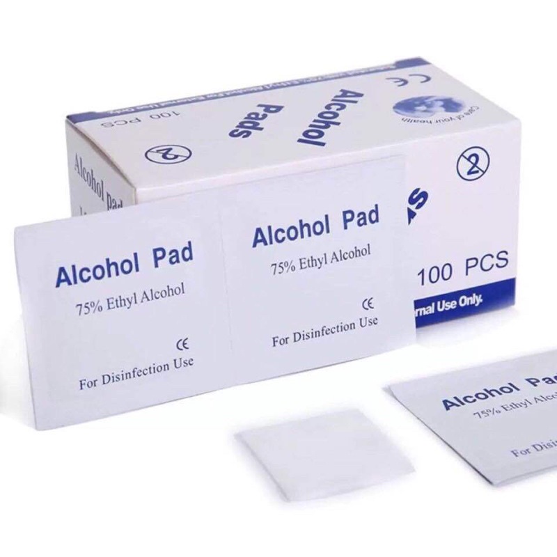 Bông tẩm cồn sát trùng Alcohol Pad, Hộp 100 miếng