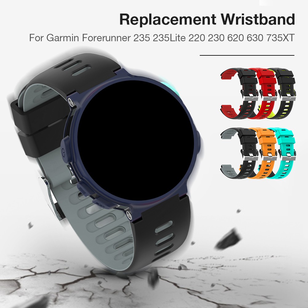 Dây Đeo Silicon Mềm 22mm Chất Lượng Cao Cho Đồng Hồ Thông Minh Garmin Forerunner 235 235lite 220 230 620 630 735xt