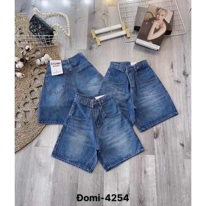 Quần Short Ngố Jean Nữ Trơn Lưng Cao Size SML Quần Short Nữ Hàng VNXK Ms4254