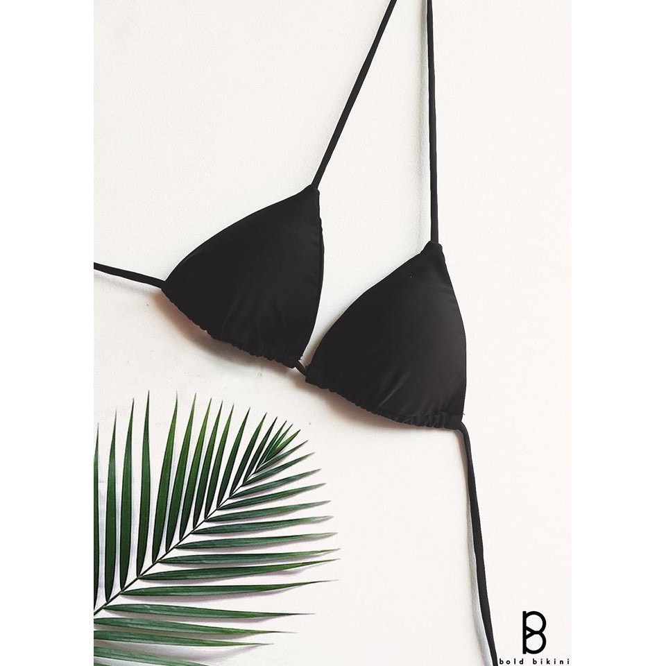 Áo bơi BOLD BIKINI dáng tam giác cột dây màu đen | BigBuy360 - bigbuy360.vn