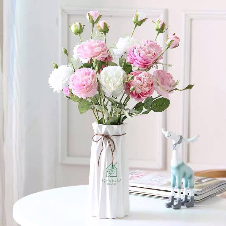 Lọ hoa decor trang trí nội thất bằng gốm Qhouse , bình cắm hoa trang trí để bàn làm việc origami