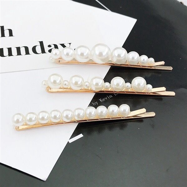 Bộ kẹp tóc ngọc trai nhân vật hoạt hình Handmade phong cách mới cho nữ
