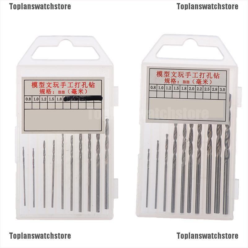 Hộp 10 Mũi Khoan Xoắn Mini 0.8mm-3.0mm