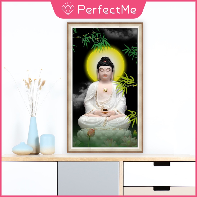 Bộ tranh đính đá 5d 30x50cm tự làm họa tiết phật giáo dùng trang trí nhà cửa