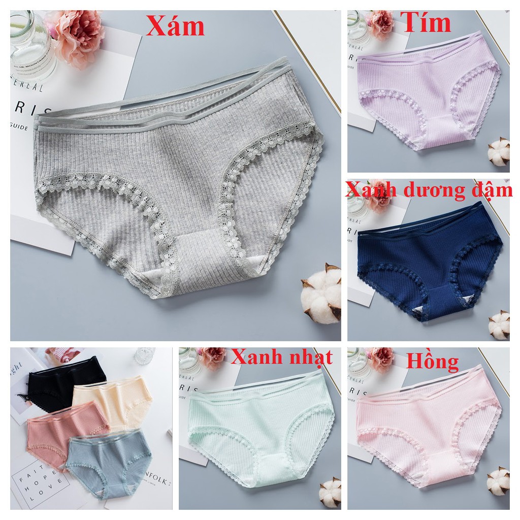 (Xả hàng) Quần lót cotton tăm tre viền ren - Được chọn màu | WebRaoVat - webraovat.net.vn