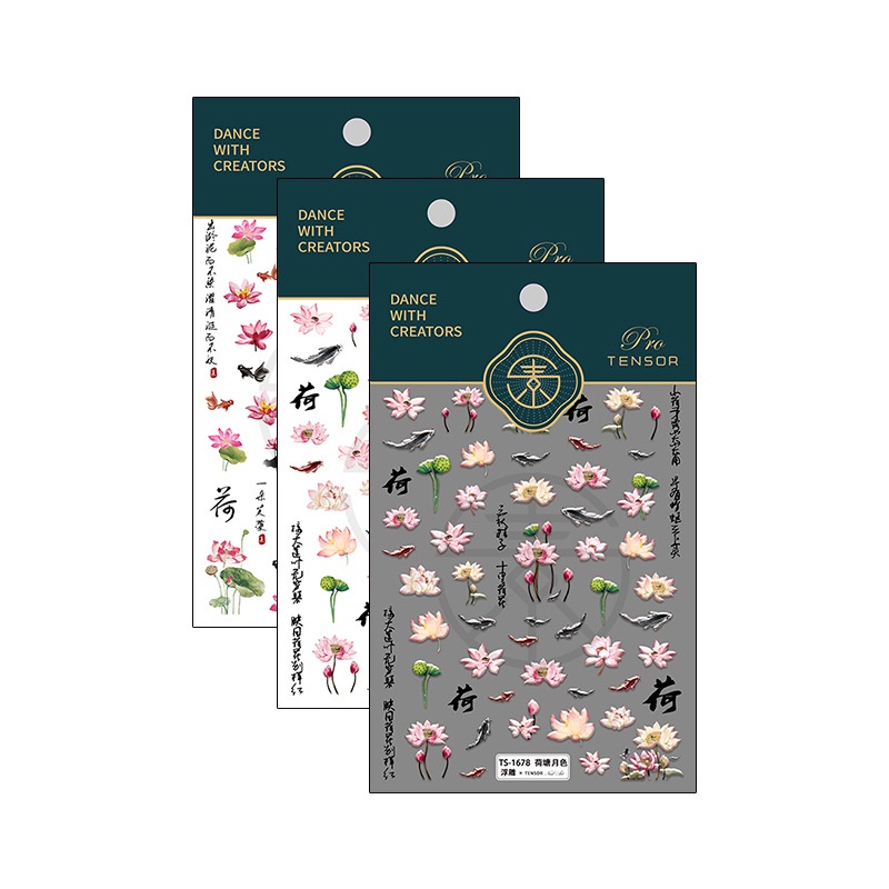 Miếng Dán Trang Trí Móng Tay Họa Tiết Hoa Sen TS-1676