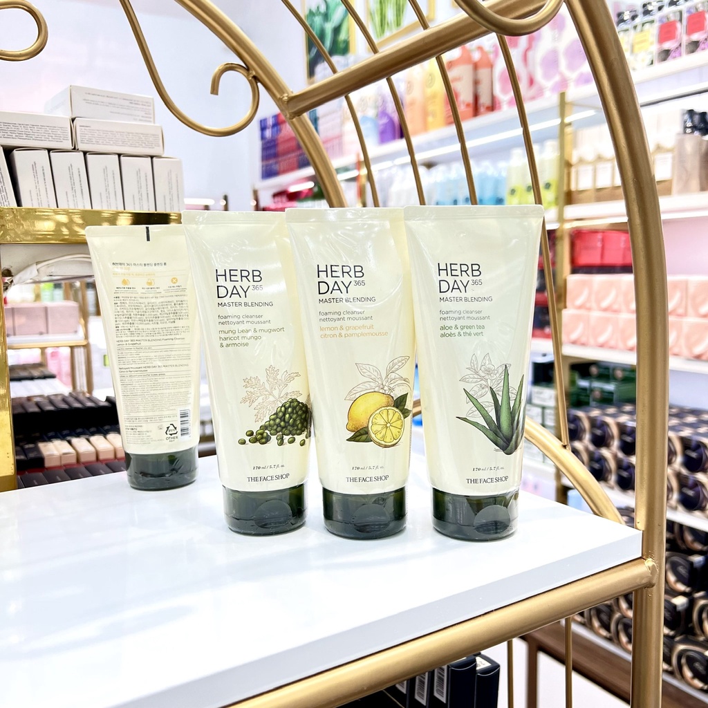 (CÓ BILL) Sữa Rửa Mặt THEFACESHOP Herb Day 365 Cleansing Foam 170ml