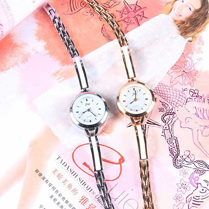 Đồng hồ nữ Jw002 dây thép mặt tròn đa giác 3D Bán lẻ giá sỉ