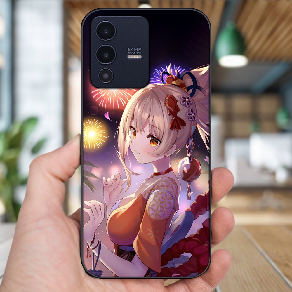 Ốp lưng Vivo V23 5G viền đen in hình Yoimiya Genshin Impact