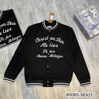 Áo bomber cúc bấm thêu chữ Đi Ô trước ngực Cao Cấp - áo khoác bomber 2 lớp