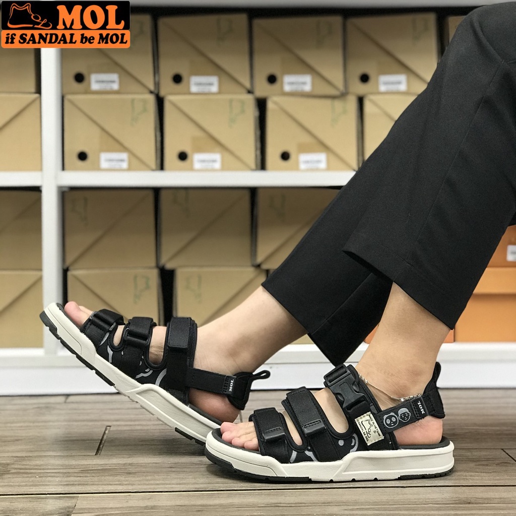 Giày Sandal MOL Couple Nam Nữ 3 Quai Ngang Mã MS1801