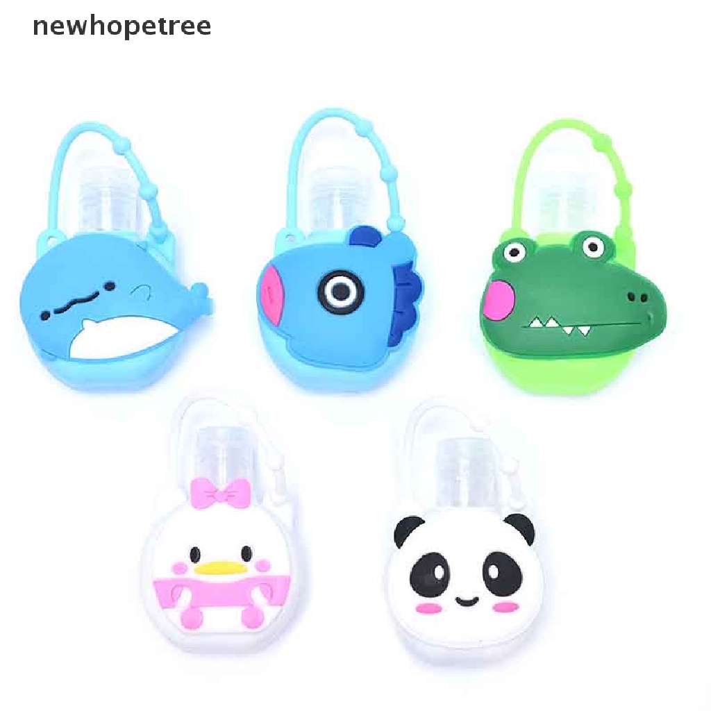 Vỏ Bọc Chai Nước Rửa Tay 30ML Bằng Silicon Gel Hình Tròn Họa Tiết Hoạt Hình