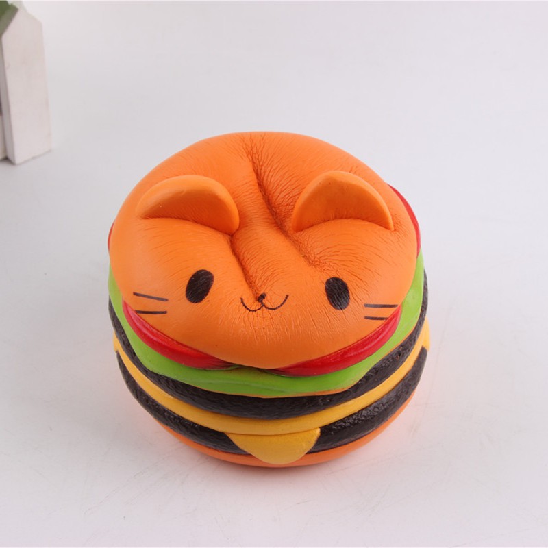 [Có video] Đồ chơi squishy hamburger mèo chính hãng Sanqi Elan siêu chậm tăng