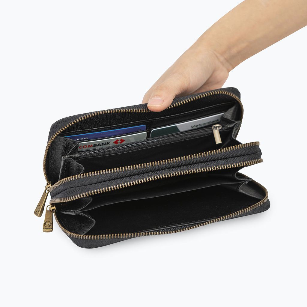 Ví cầm tay da bò Safiano Sito