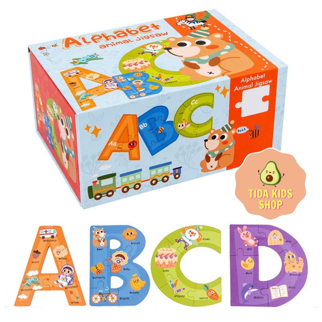 Number Blocks Đồ Chơi, Puzzle Số Đếm Và Chữ Cái, Alphabet Animal Jigsaw, Digital Animal Puzzle, Đồ Chơi TiDa Kids Shop