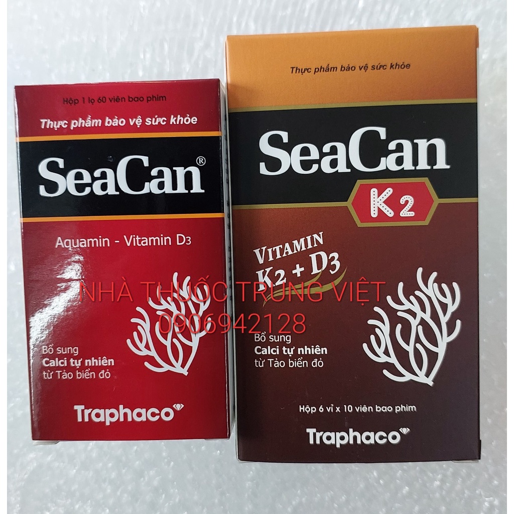 Viên uống bổ sung Canxi Seacan Traphaco - Hộp 60 viên