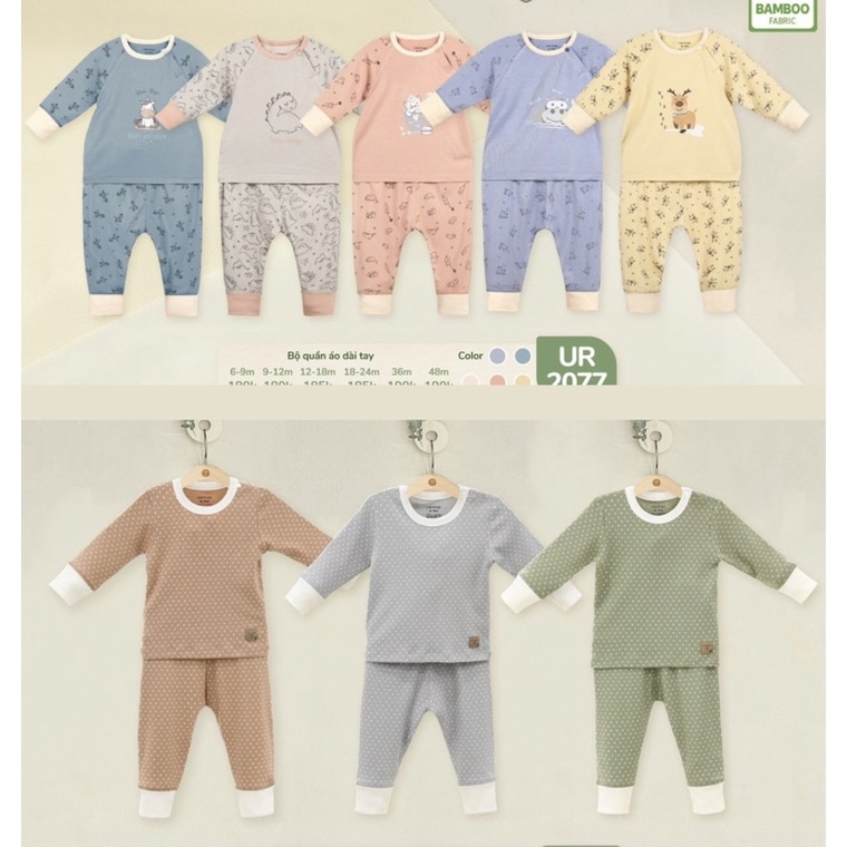 Bộ dài tay ualarogo , mompa hoạ tiết cho bé yêu
