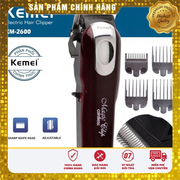 Tông đơ Magic Clip Kemei 2600 bản NEW kèm cữ 1,5 & 4,5