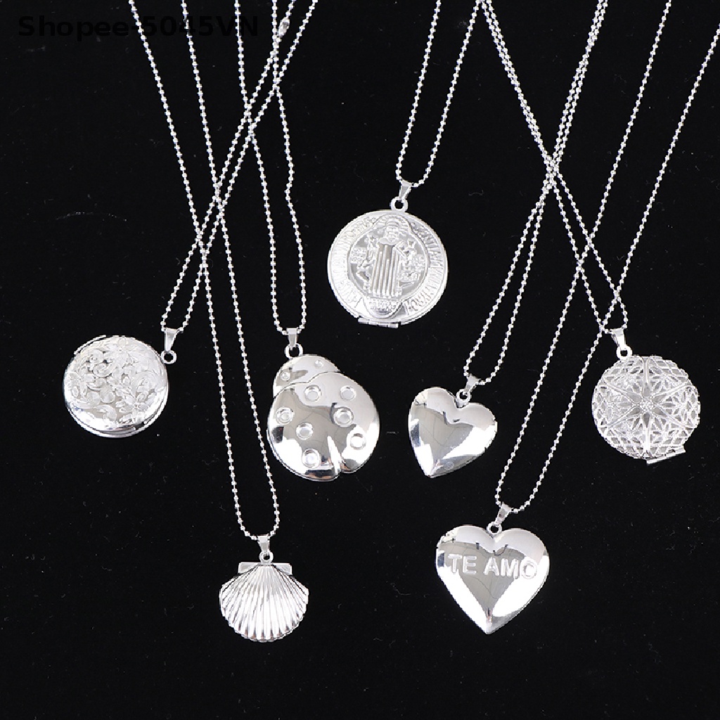 [rain] Vòng cổ Mặt Khung Ảnh Thiết Kế Chạm Khắc Độc Đáo Quyến Rũ Mở Được