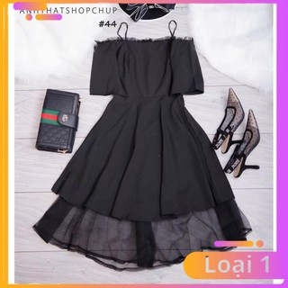[Ảnh thật tự chụp] Đầm Trễ Vai Trắng Dễ Thương Phối Lưới Dịu Dàng Siêu Xinh [HÀNG CÓ SẴN]