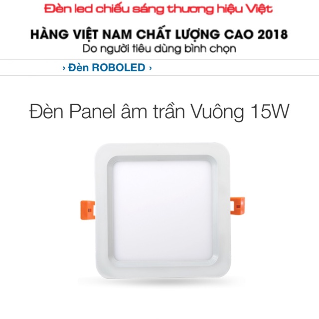 Đèn âm trần vuông 15W Roboled-Vinaled 15W PL-S15(ánh sáng Trắng, vàng, trắng ấm)