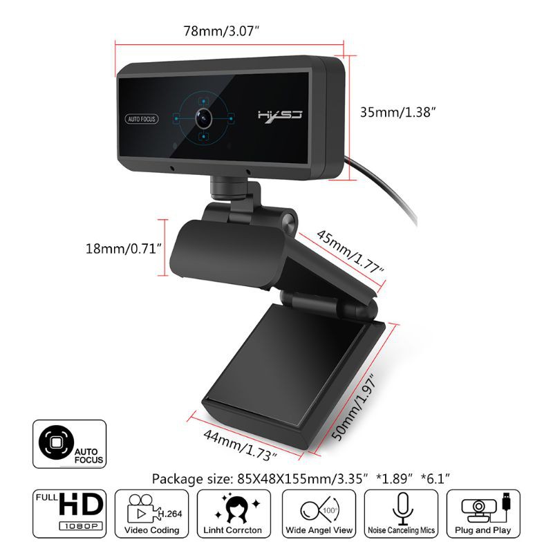 Webcam 1080p 2m Kèm Micro Hỗ Trợ Quay Video