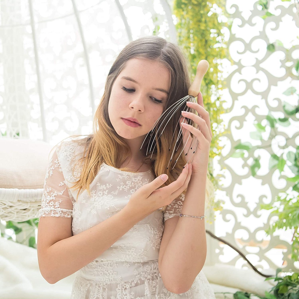 Cây Massage Đầu Bằng Gỗ AjiDO - Dụng Cụ Mát Xa Đầu Thư Giãn, Giảm Căng Thẳng