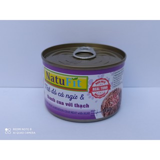 NatuFit - Pate thịt đỏ cá ngừ, topping thanh cua với thạch agar - 160g