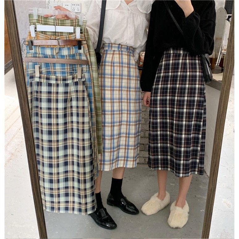 Chân Váy Dài Caro Qua Gối Vintage Zinti Store CV23